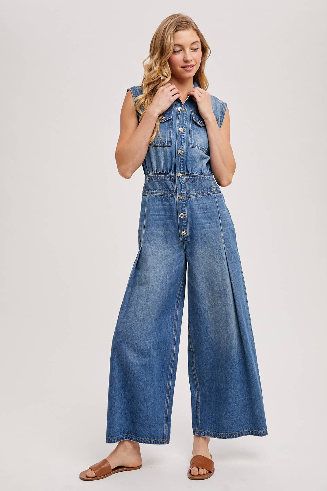 Denim Sleeveless Jumpsuit
