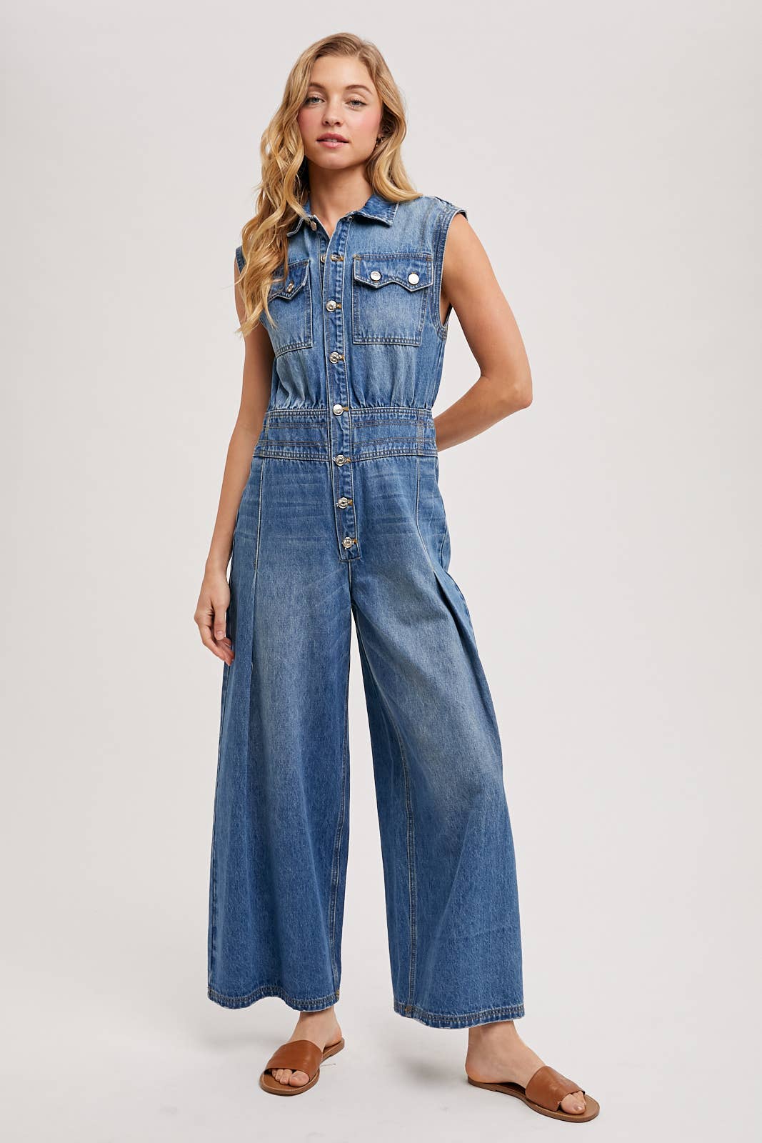 Denim Sleeveless Jumpsuit