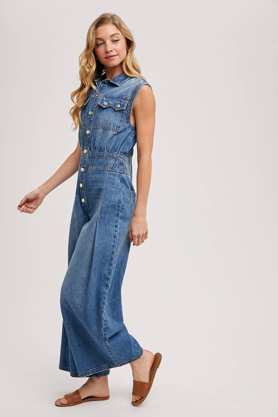 Denim Sleeveless Jumpsuit