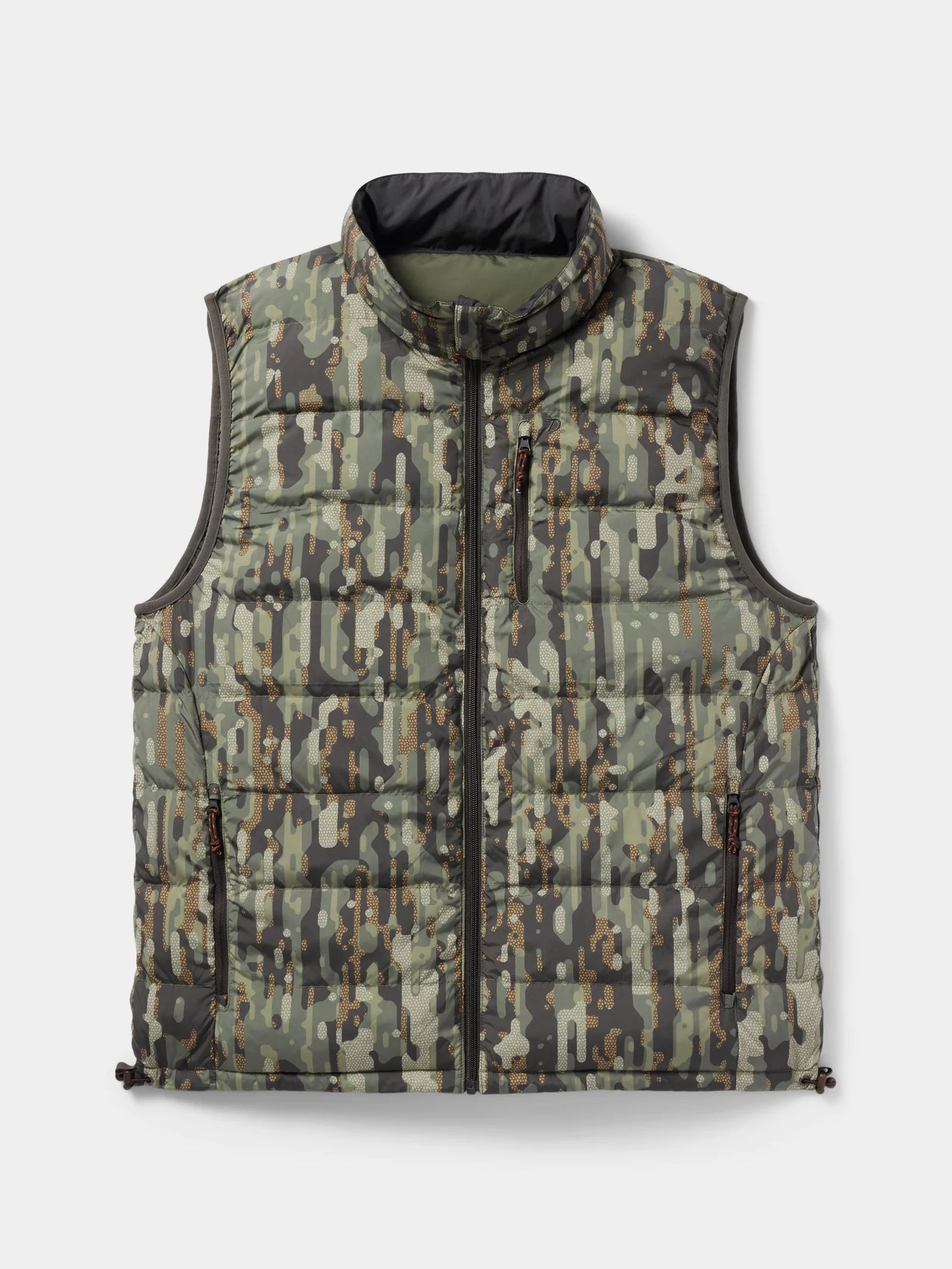 Duck Camp - Men’s Reversible Puffer Vest - Raven / Woodland