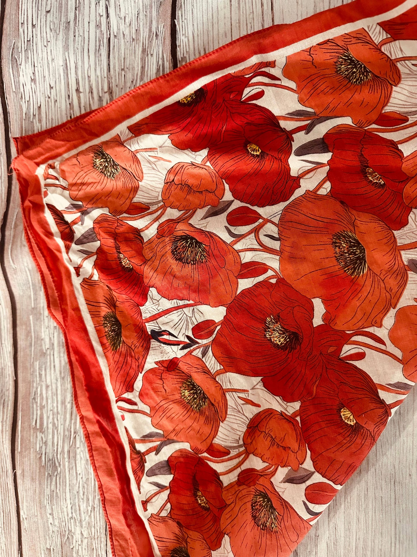 Poppy Hand Dyed Bandanas with Leather Slides