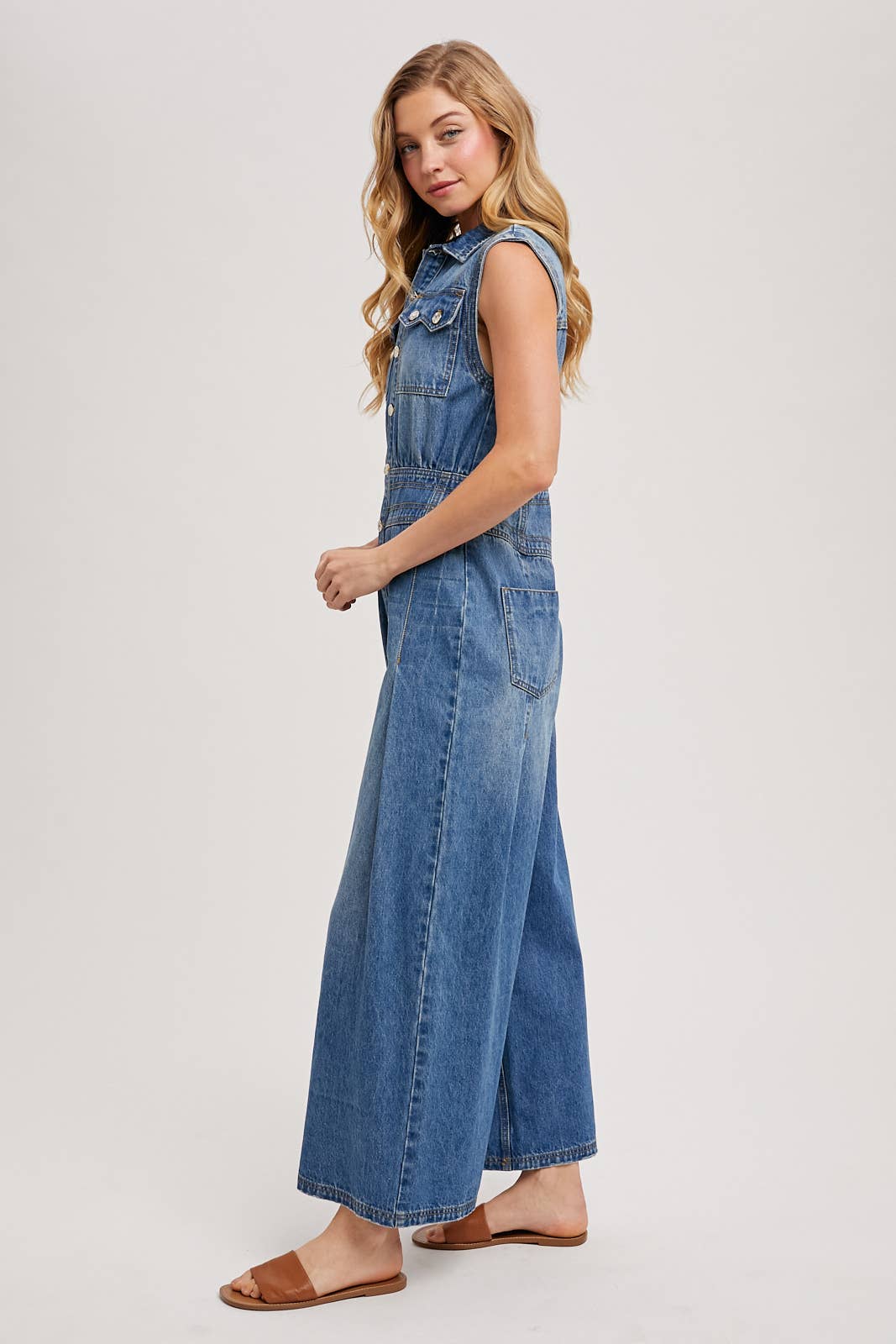 Denim Sleeveless Jumpsuit
