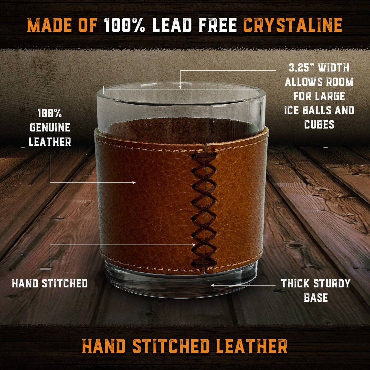 Leather Wrapped Rocks Glasses