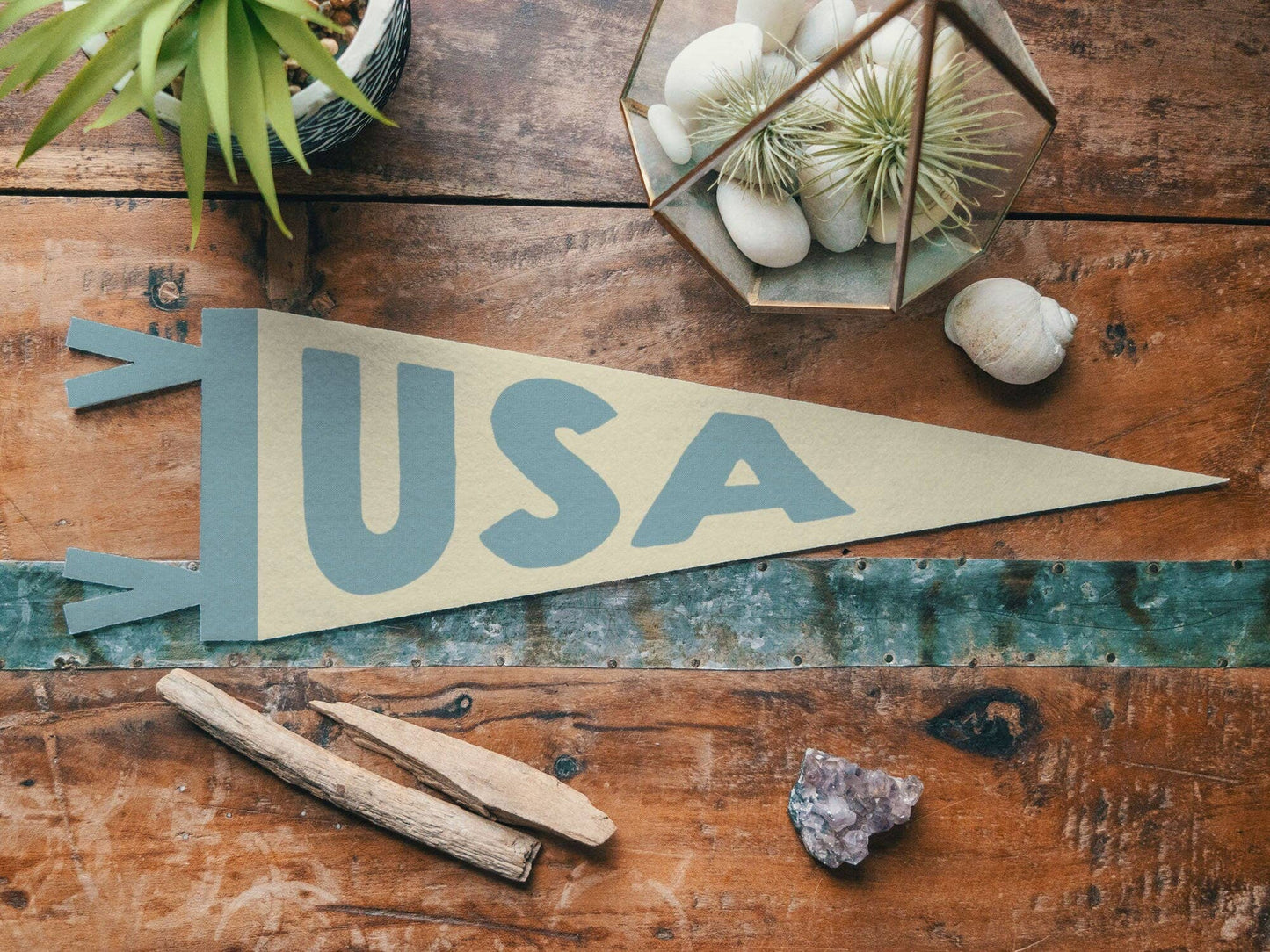 Woodville, TX  Felt Pennant  - Boho Design
