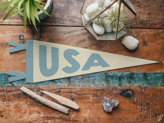 Woodville, TX  Felt Pennant  - Boho Design