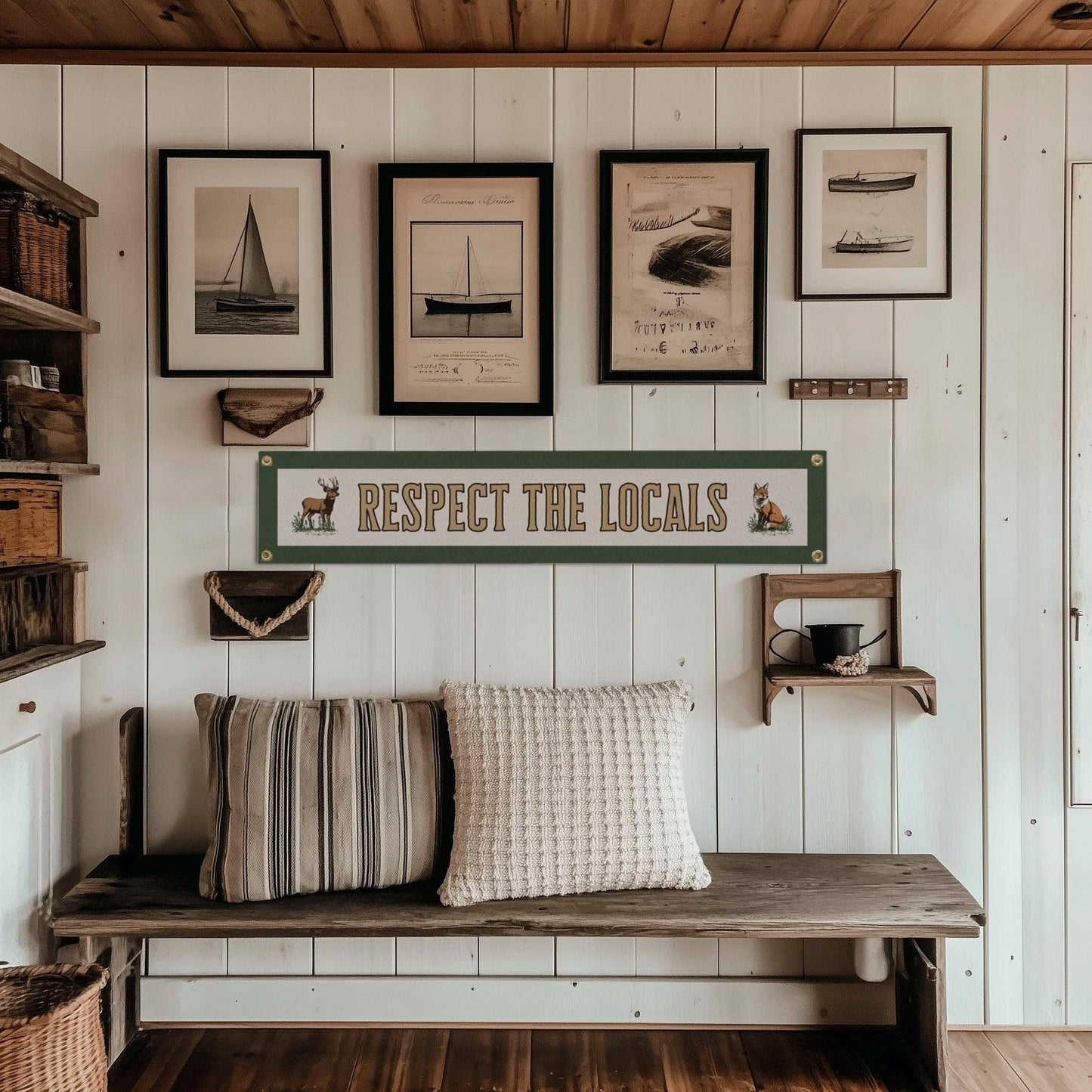Respect The Locals Banner – Vintage Felt Flag