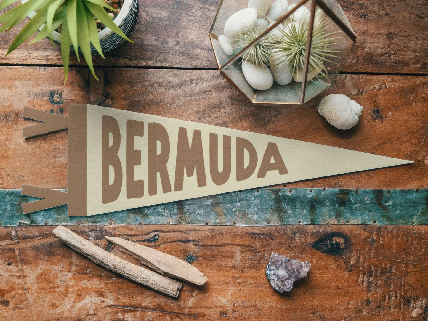 Woodville, TX  Felt Pennant  - Boho Design