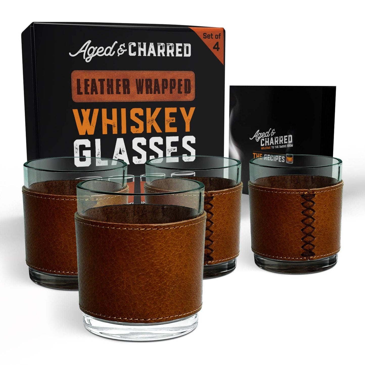 Leather Wrapped Rocks Glasses