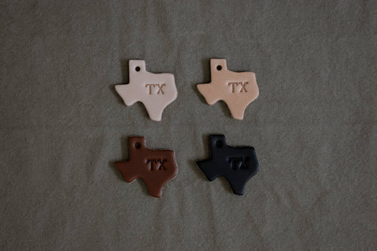 Leather Texas Key Tag | TX