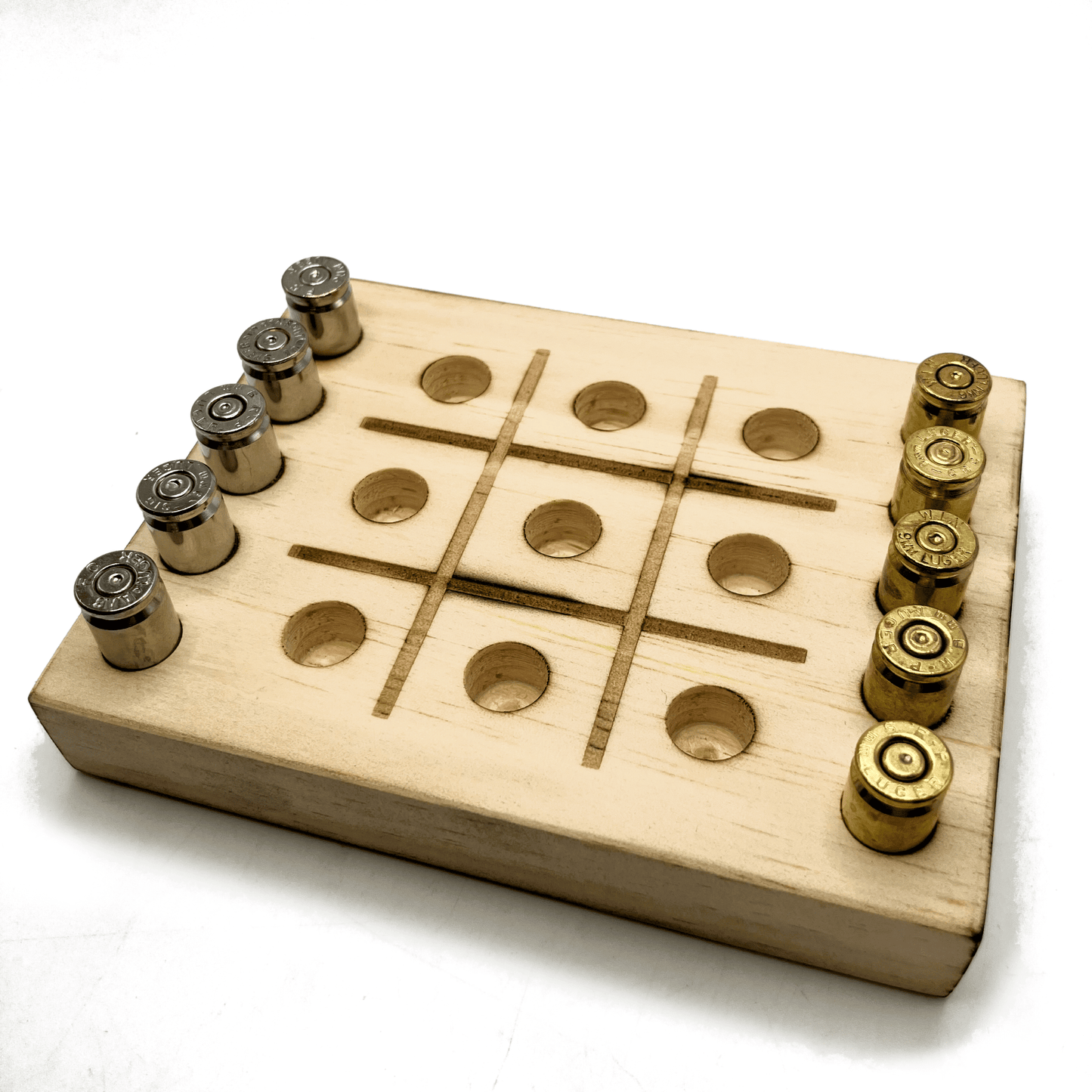 Tic Tac Toe Game with Bullet Casings, Man Cave