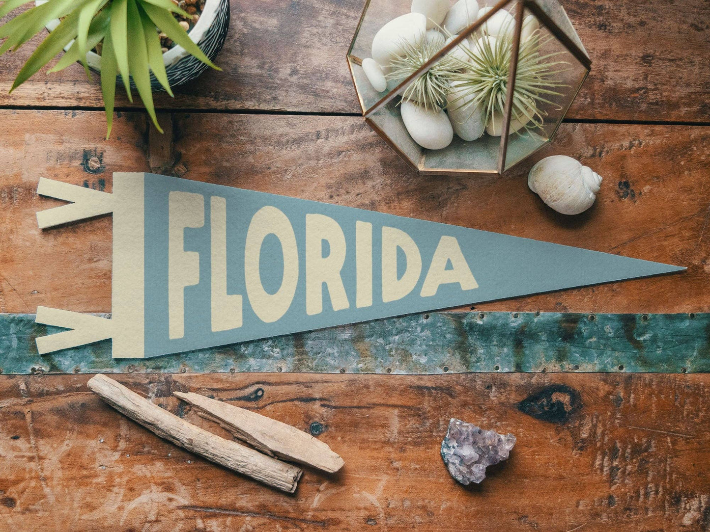 Woodville, TX  Felt Pennant  - Boho Design