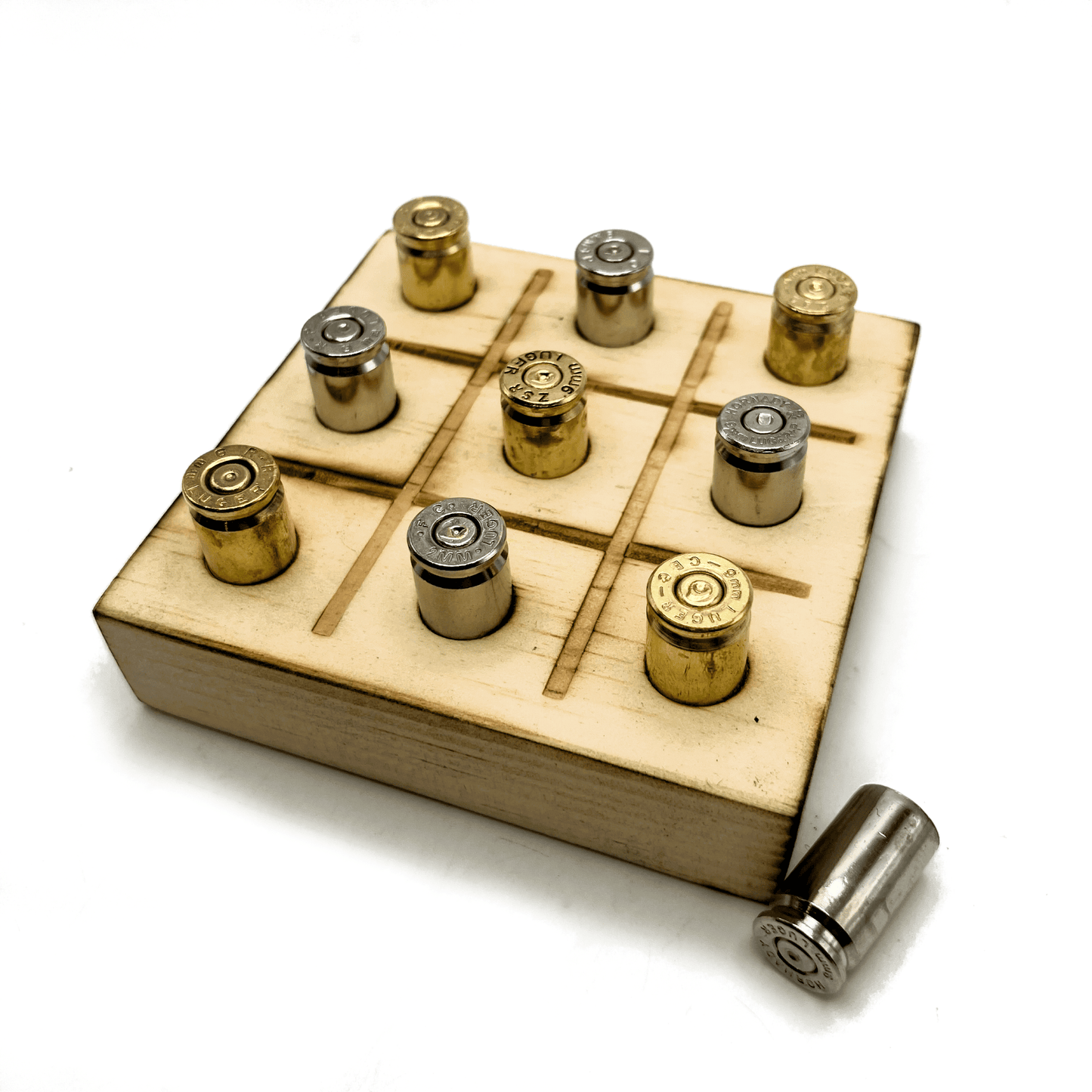 Tic Tac Toe Game with Bullet Casings, Man Cave