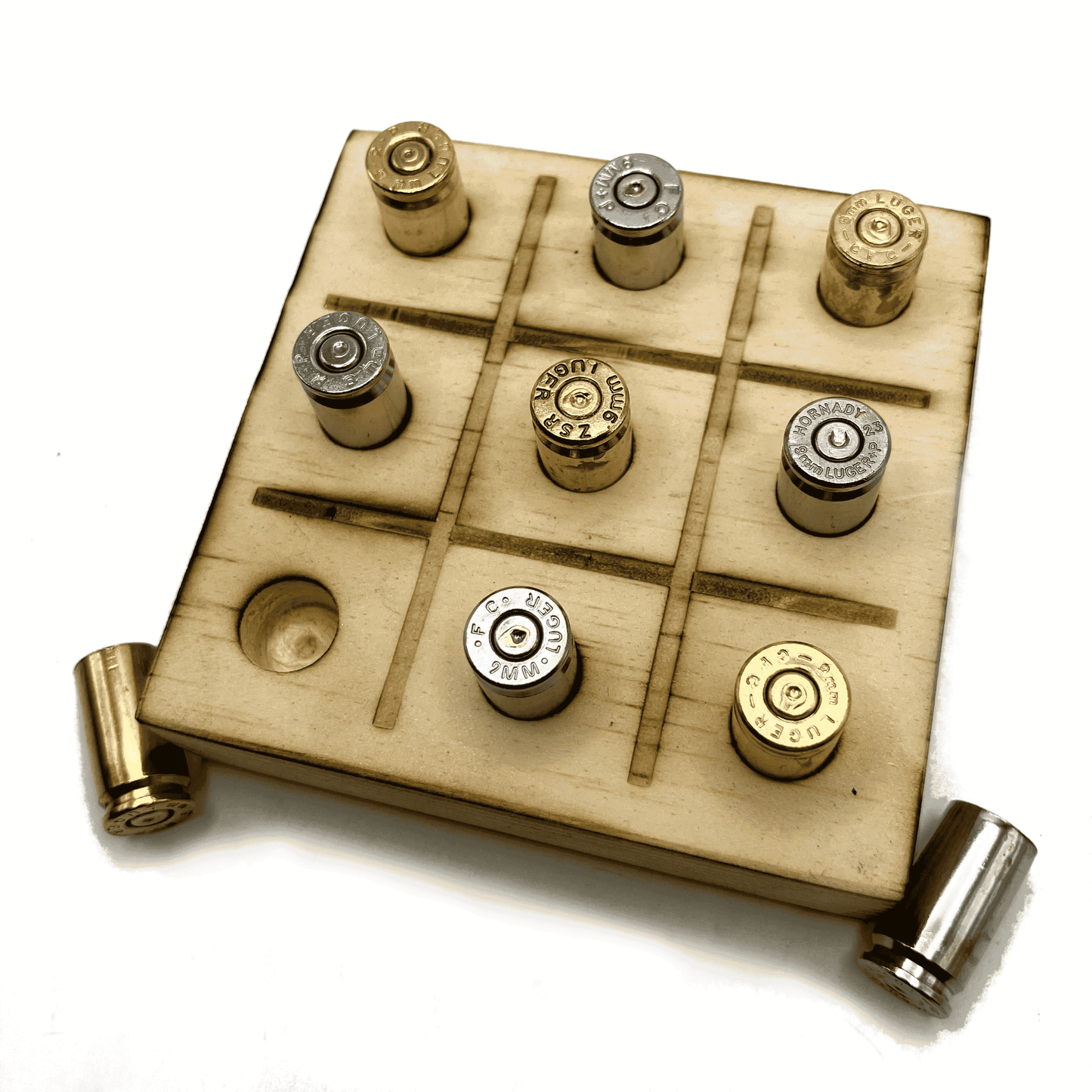 Tic Tac Toe Game with Bullet Casings, Man Cave