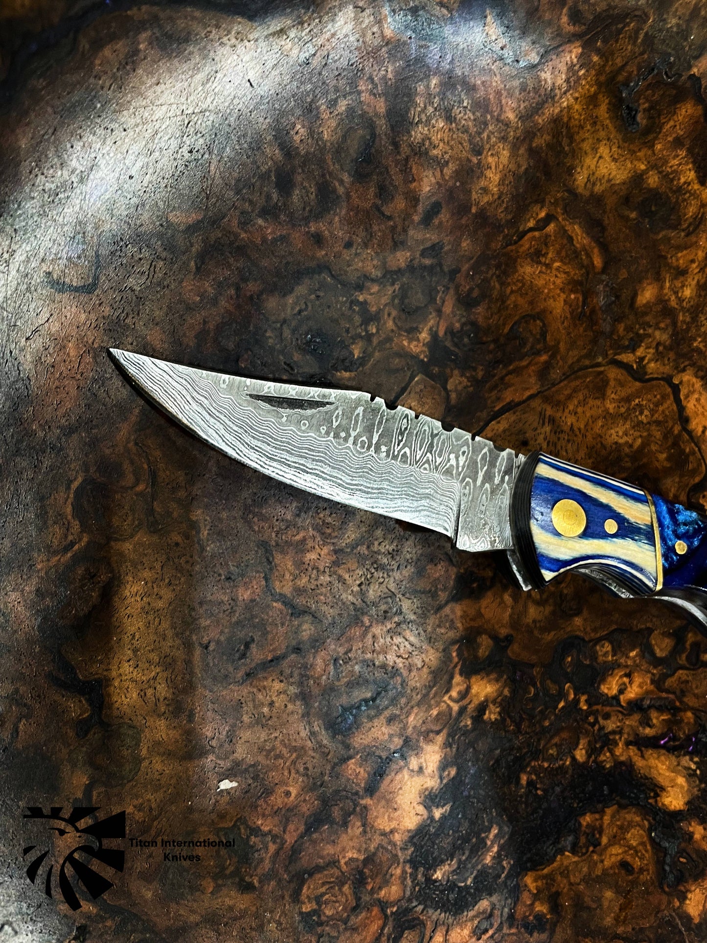 TF-062 Titan Celestial Damascus Pocket Knife