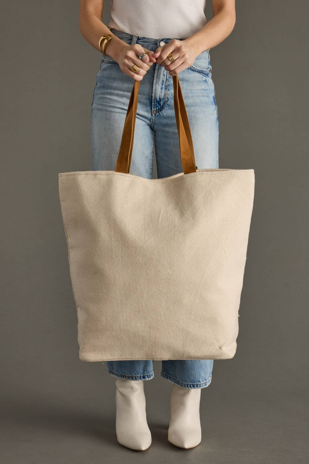 Cream & Olive Western Tote