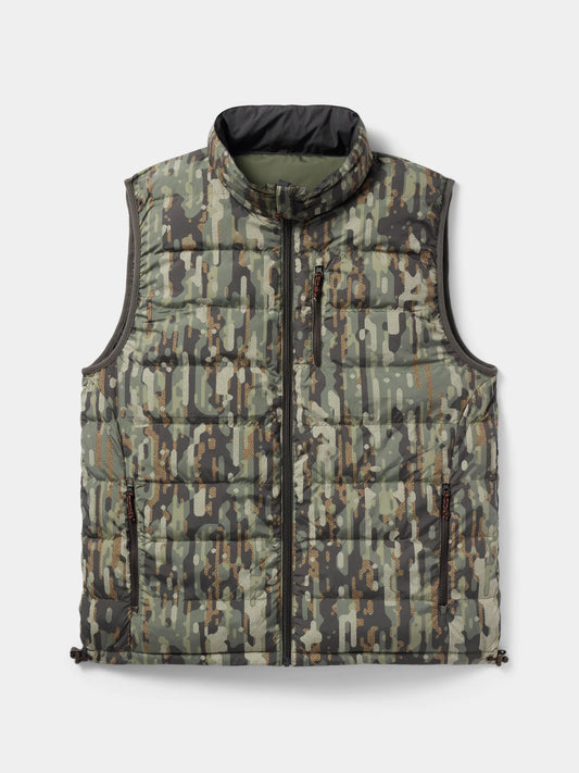 Duck Camp - Men’s Reversible Puffer Vest - Raven / Woodland