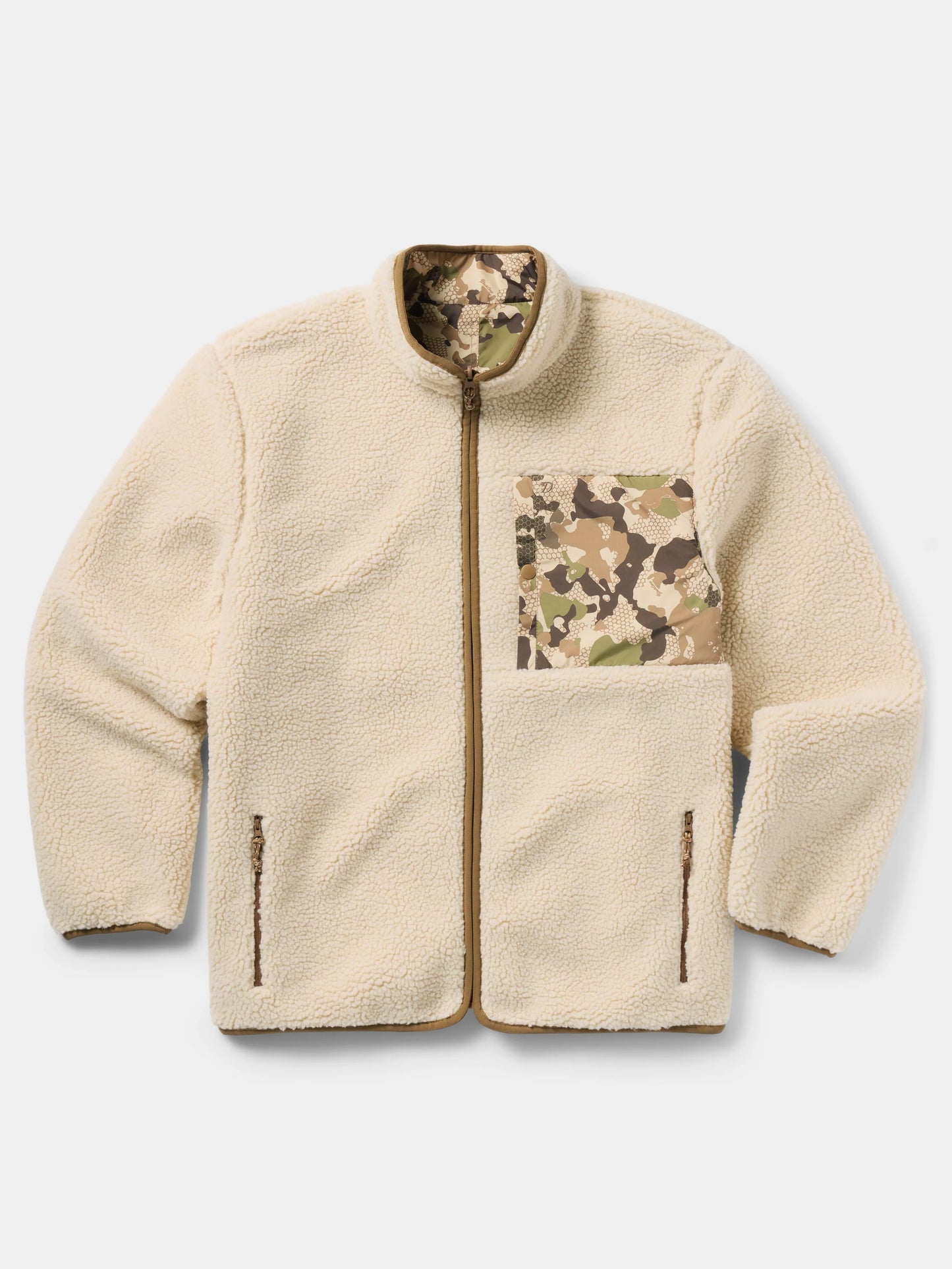 Duck Camp - Men’s Reversible Sherpa Jacket - Natural/Wetland