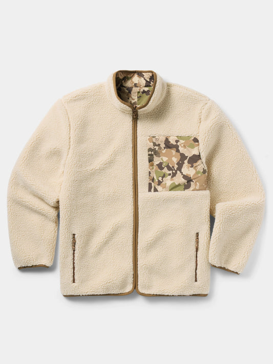 Duck Camp - Men’s Reversible Sherpa Jacket - Natural/Wetland