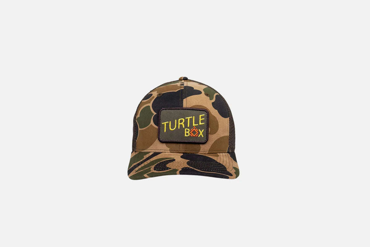 Turtle Box everyday camo trucker hat