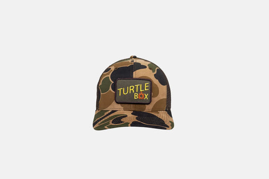 Turtle Box everyday camo trucker hat