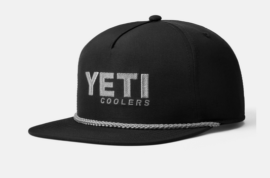 YETI Coolers Flat Brim Rope Hat Black