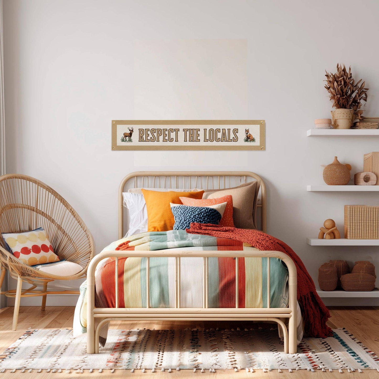Respect The Locals Banner – Vintage Felt Flag