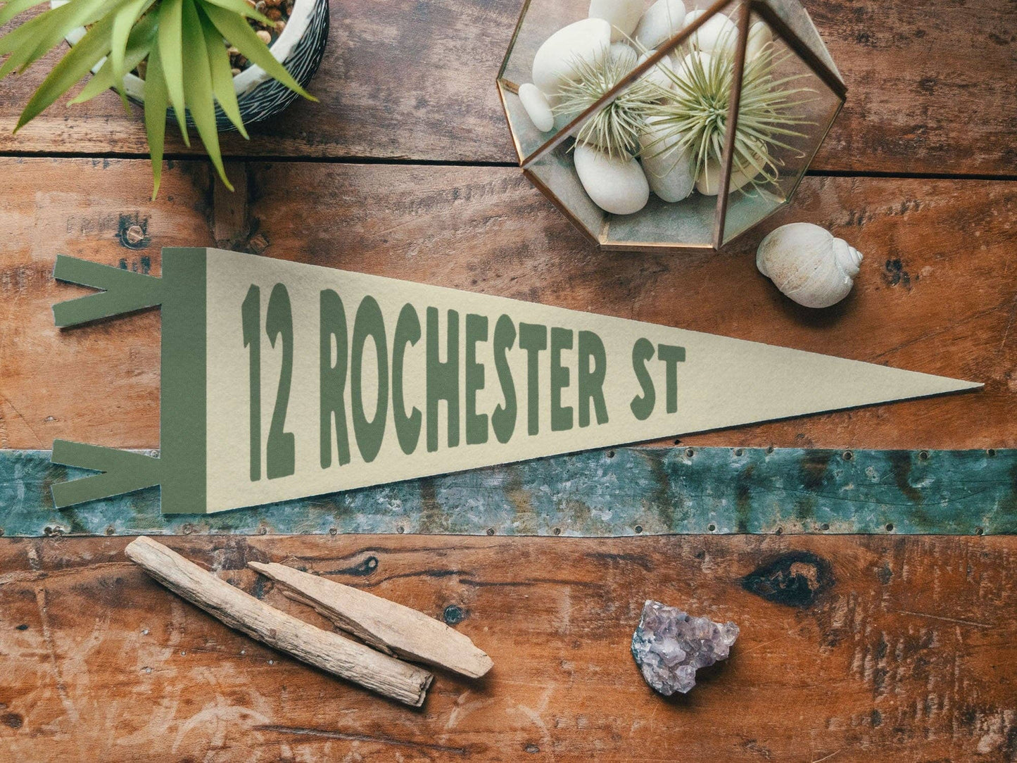Woodville, TX  Felt Pennant  - Boho Design