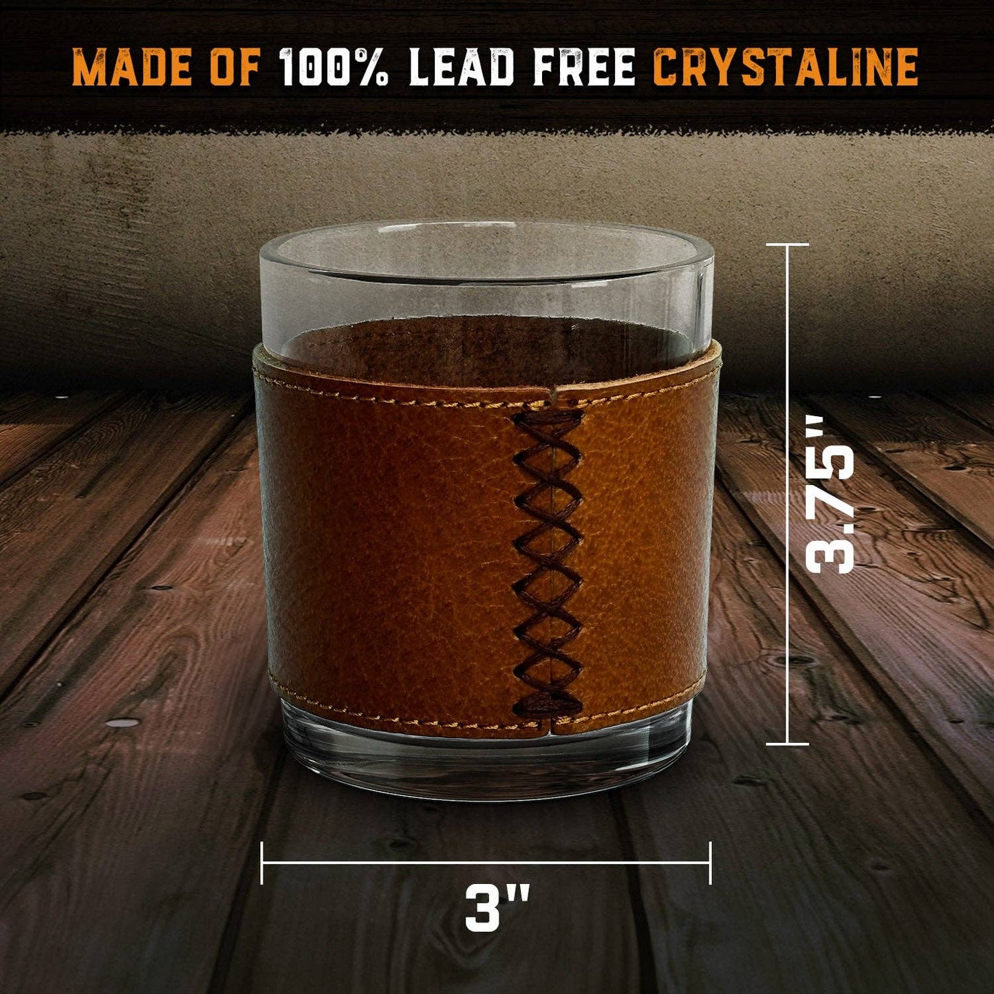 Leather Wrapped Rocks Glasses