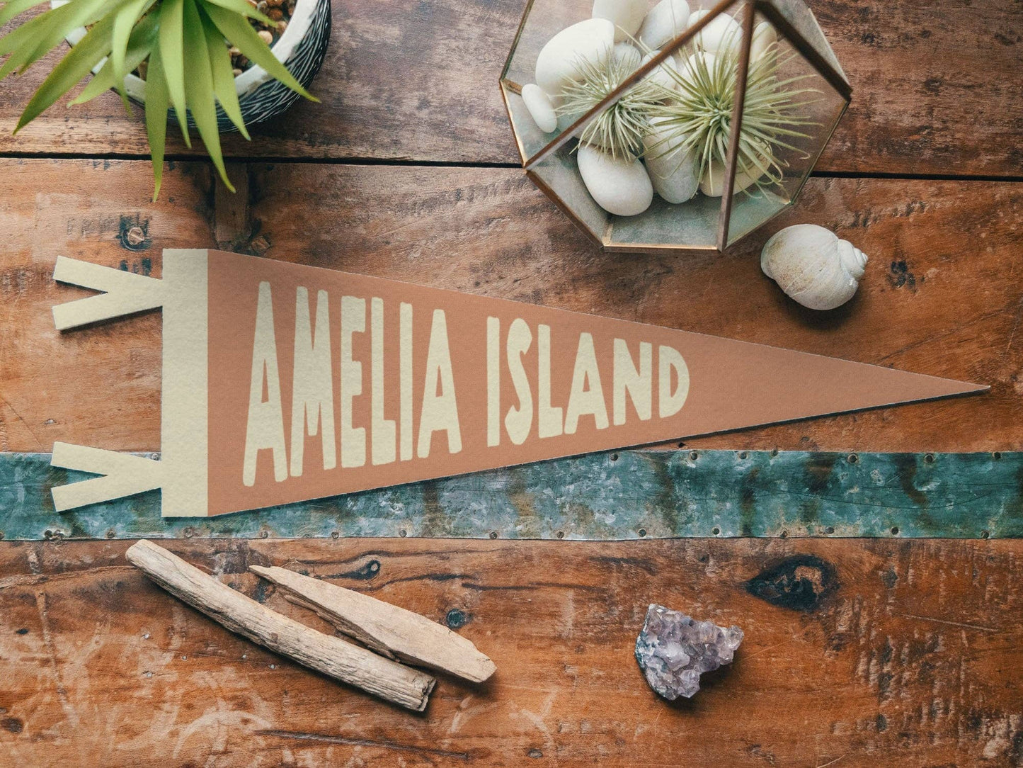 Woodville, TX  Felt Pennant  - Boho Design