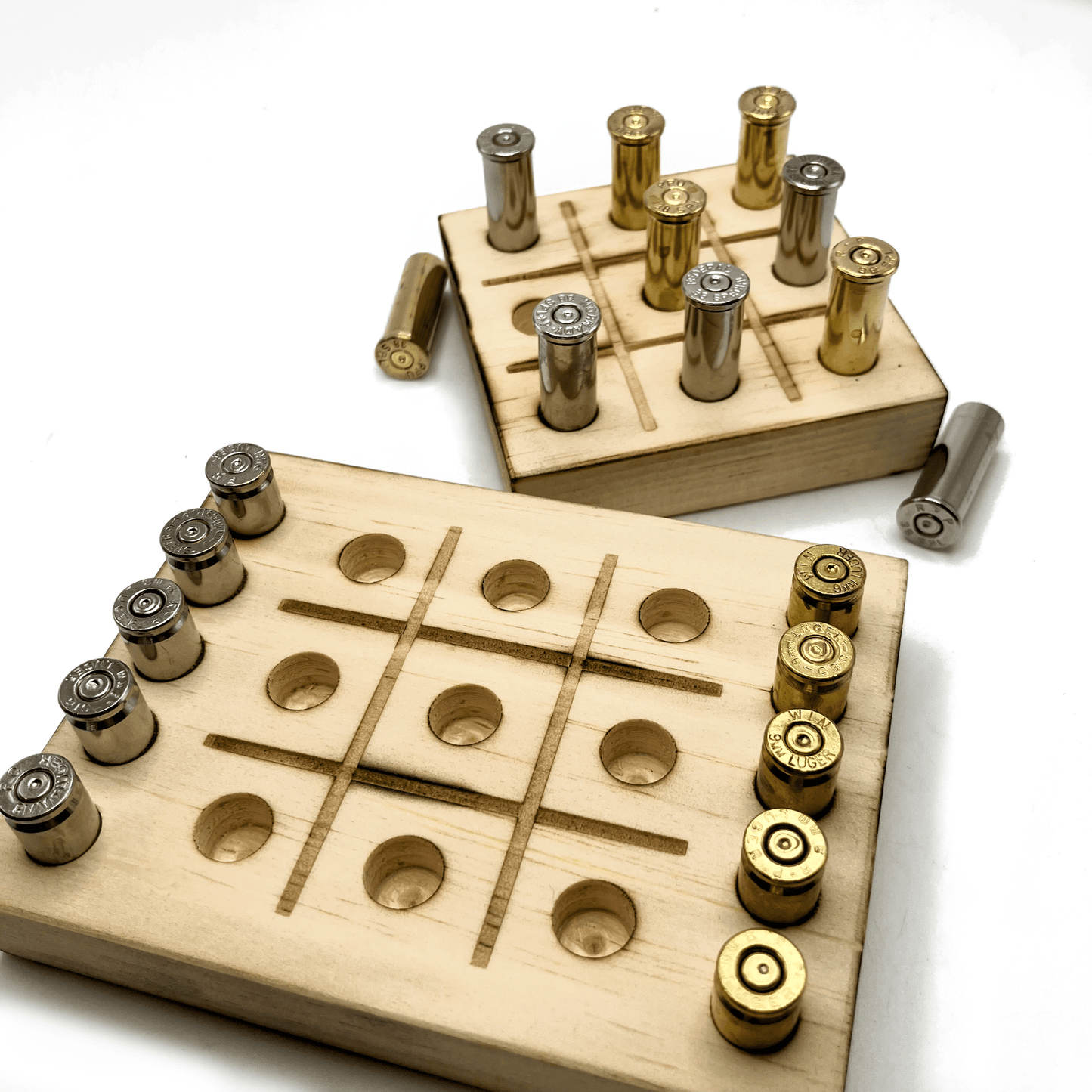 Tic Tac Toe Game with Bullet Casings, Man Cave